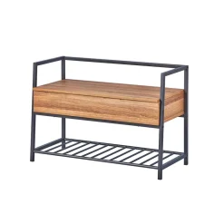 Industrial Schuhbank in Wildeiche Optik - Vedrico^Wohnen