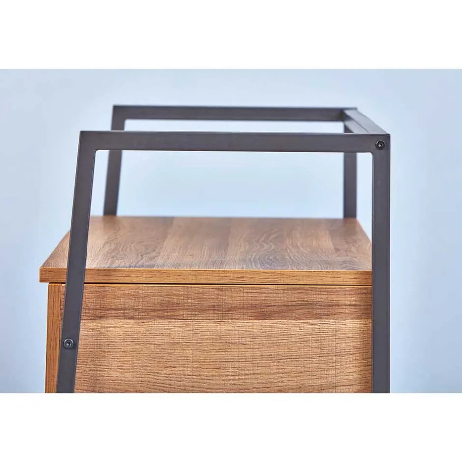 Industrial Schuhbank in Wildeiche Optik - Vedrico^Wohnen