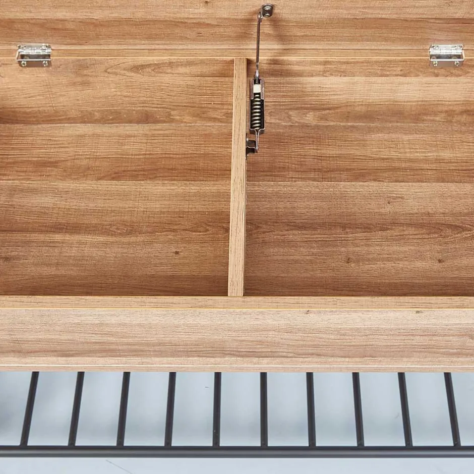 Industrial Schuhbank in Wildeiche Optik - Vedrico^Wohnen