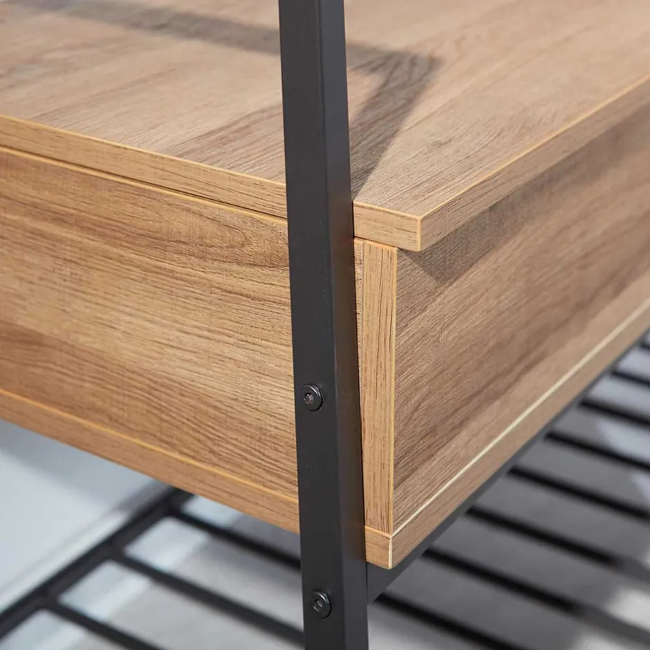 Industrial Schuhbank in Wildeiche Optik - Vedrico^Wohnen