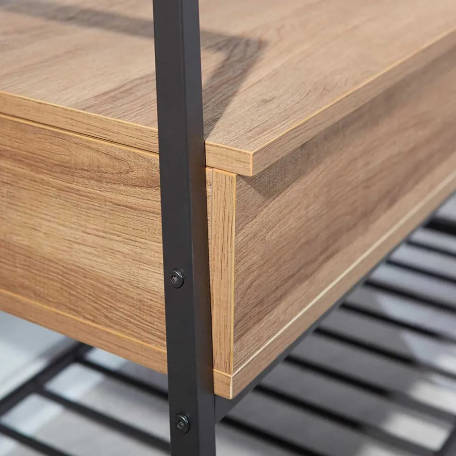 Industrial Schuhbank in Wildeiche Optik - Vedrico^Wohnen