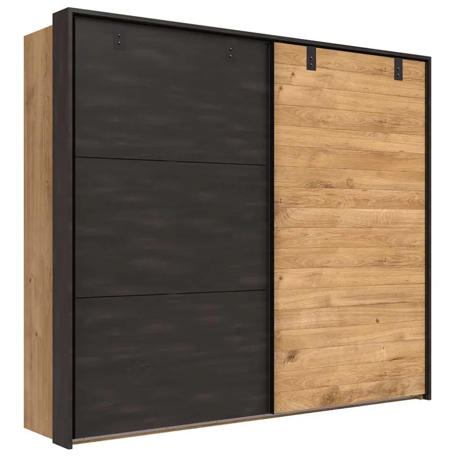 Wohnen Industrial Schwebetürenschrank 2-türig - Bram