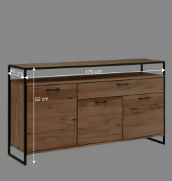 Wohnen Industrial Sideboard aus Wildeiche und Stahl - Ingbo