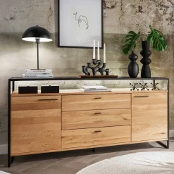 Wohnen Industrial Sideboard aus Wildeiche Massivholz - Manarola