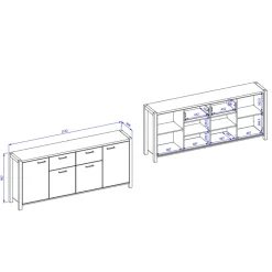 Industrial Sideboard in 213x91x41 cm - Zavorra^Wohnen