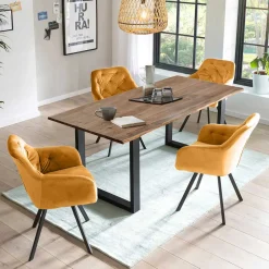 Industrial Style Essgruppe mit vier Plätzen - Panayota (fünfteilig)^Wohnen Clearance