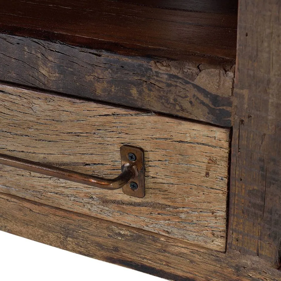 Industrial TV Kommode aus Altholz und Metall - Stock^Wohnen Sale