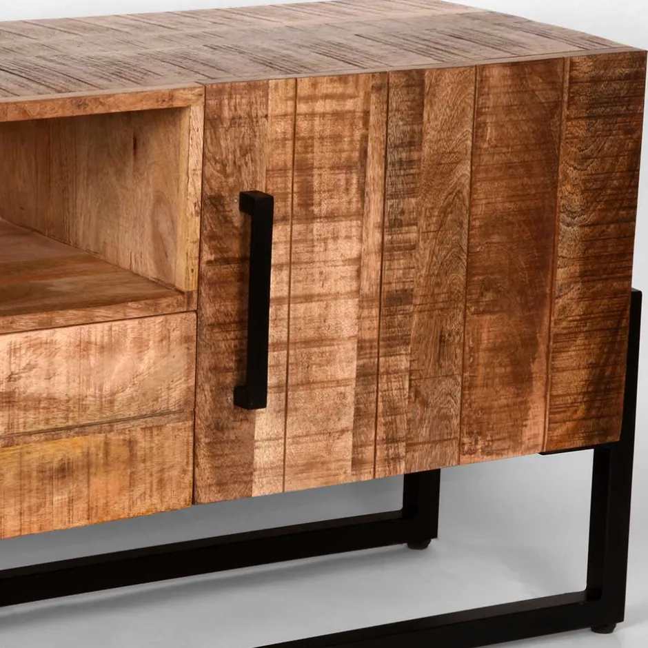 Industrial TV Lowboard aus Mangobaum - Schanow^Wohnen Discount