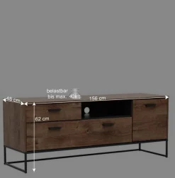 Industrial Unterschrank für TV-Gerät 156x62x48 - Xindus^Wohnen Sale