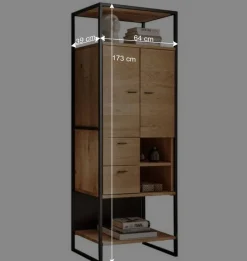 Industrial Wohnzimmerschrank aus Wildeiche Massivholz - Manarola^Wohnen Sale