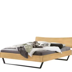 Industrialbett in Eiche Hell mit Stahl - Oseidon^Wohnen Discount