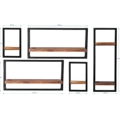 Industrie Look Regale für die Wand - Mendoza (fünfteilig)^Wohnen Best