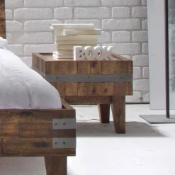 Wohnen Industry Design Nachttisch Demy aus Holz massiv Akazie