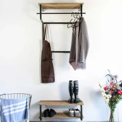 Wohnen Industry Garderoben Möbel Set - Nostros (zweiteilig)