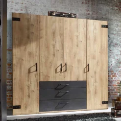 Industry Kleiderschrank mit 200 cm Breite - Bram^Wohnen