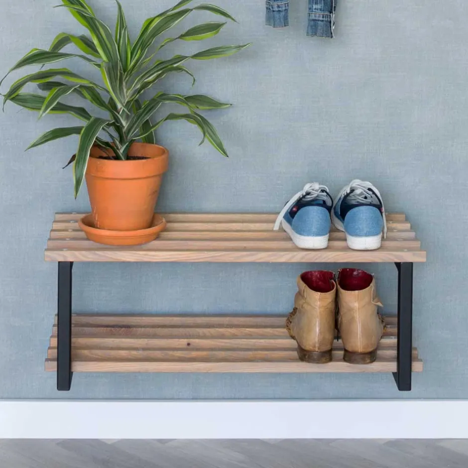 Wohnen Industry Schuhregal in Schwarz & Natur - Zoccos