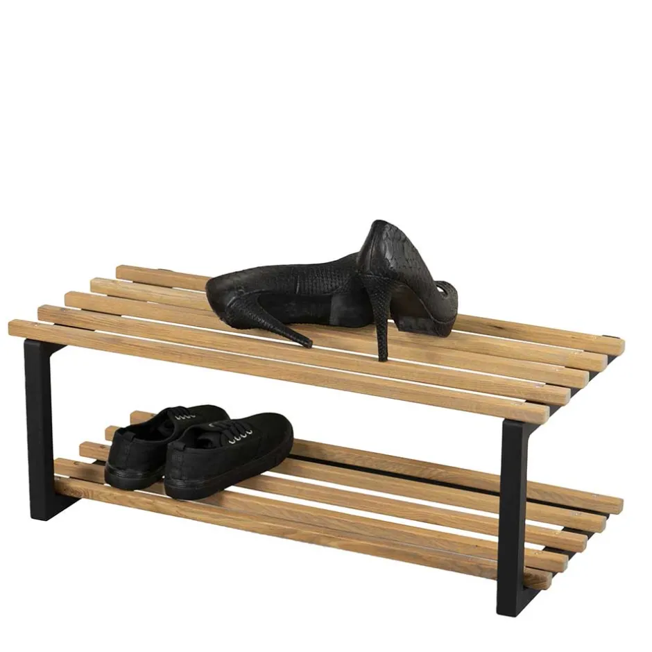 Wohnen Industry Schuhregal in Schwarz & Natur - Zoccos