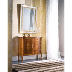 Italienische Barock Kommode Natale mit Nussbaum Furnier^Wohnen New