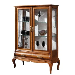 Italienische Doppeltür Vitrine in Nussbaumfarben - Motiz^Wohnen Online