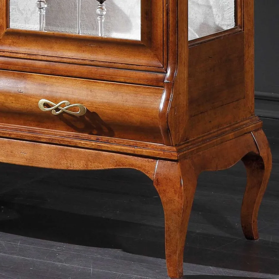 Italienische Doppeltür Vitrine in Nussbaumfarben - Motiz^Wohnen Online