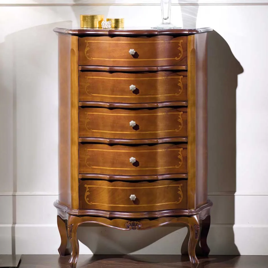 Italienische Hochkommode Dentro mit 5 Schubladen^Wohnen Outlet