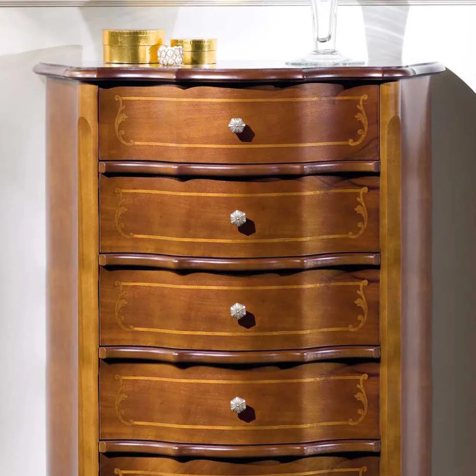 Italienische Hochkommode Dentro mit 5 Schubladen^Wohnen Outlet