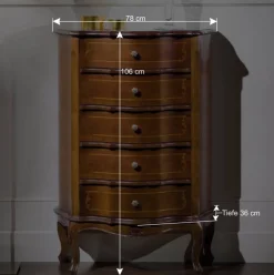 Italienische Hochkommode Dentro mit 5 Schubladen^Wohnen Outlet