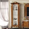 Wohnen Italienischer Vitrinenschrank in Nussbaum & Gold - Carlenna