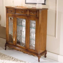 Wohnen Italienischer Vitrinenschrank 107x100x46 cm - Carlenna II