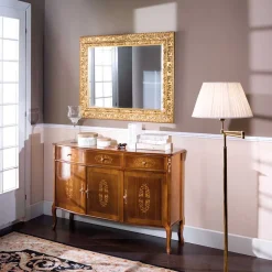 Wohnen Italienisches Barock Sideboard Natale in Nussbaum mit Intarsien