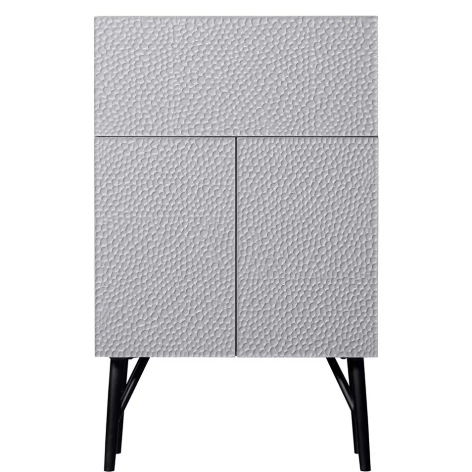 Japandi Barschrank in Hellgrau - Looning^Wohnen Outlet