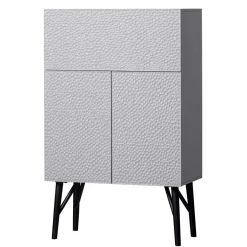 Japandi Barschrank in Hellgrau - Looning^Wohnen Outlet