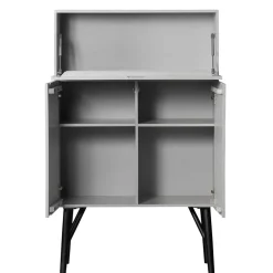 Japandi Barschrank in Hellgrau - Looning^Wohnen Outlet