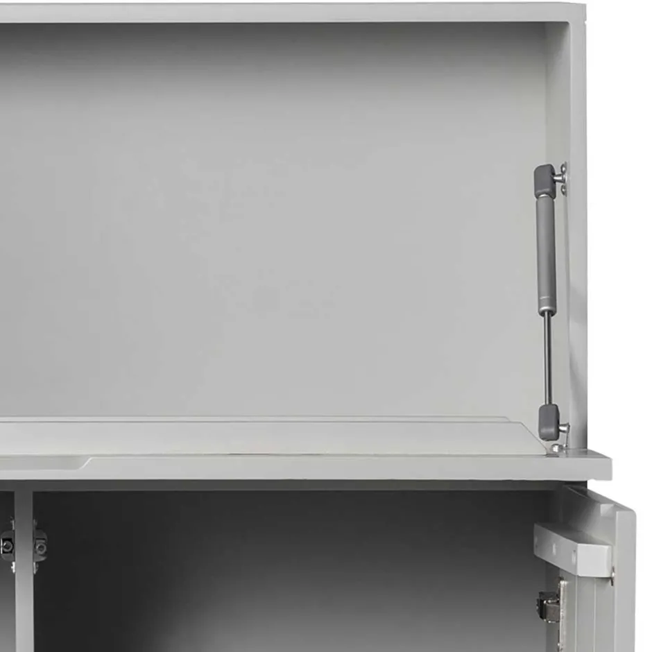 Japandi Barschrank in Hellgrau - Looning^Wohnen Outlet