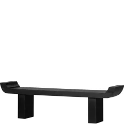 Japandi Wohnraumbank in Schwarz - Belafoma^Wohnen Best