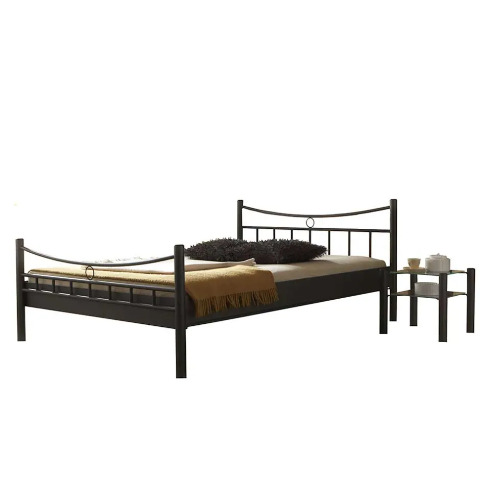 Wohnen Jugendbett Lioberta aus schwarzem Metall (zweiteilig)