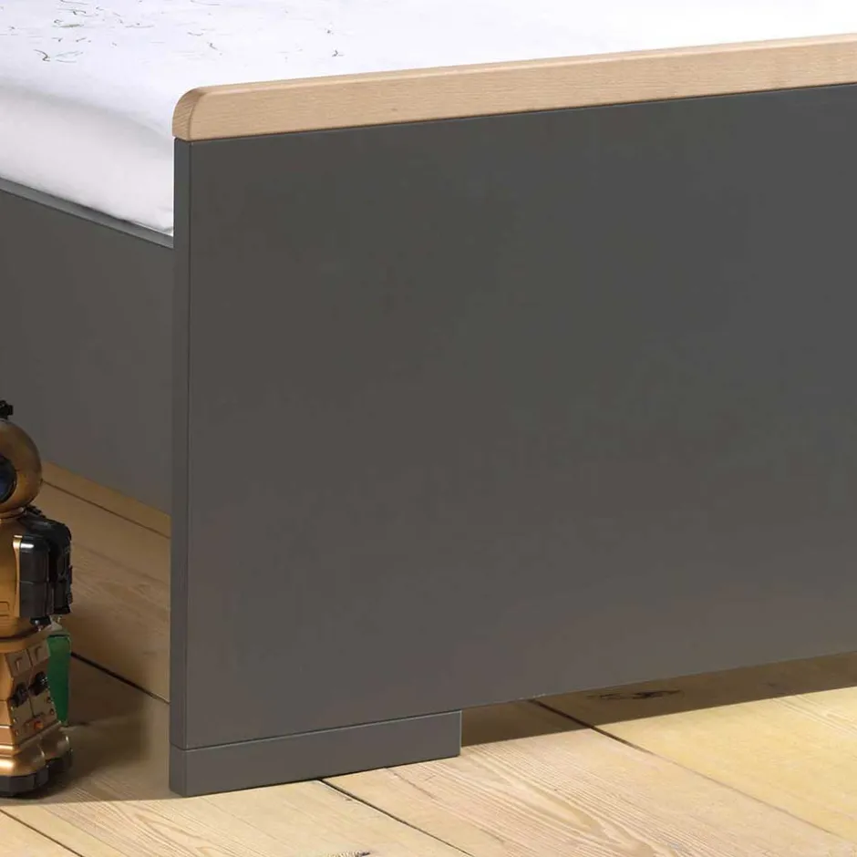 Wohnen Jugendmöbel Kombination in Anthrazit - Navlius (vierteilig)