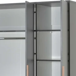 Wohnen Jugendmöbel Kombination in Anthrazit - Navlius (vierteilig)