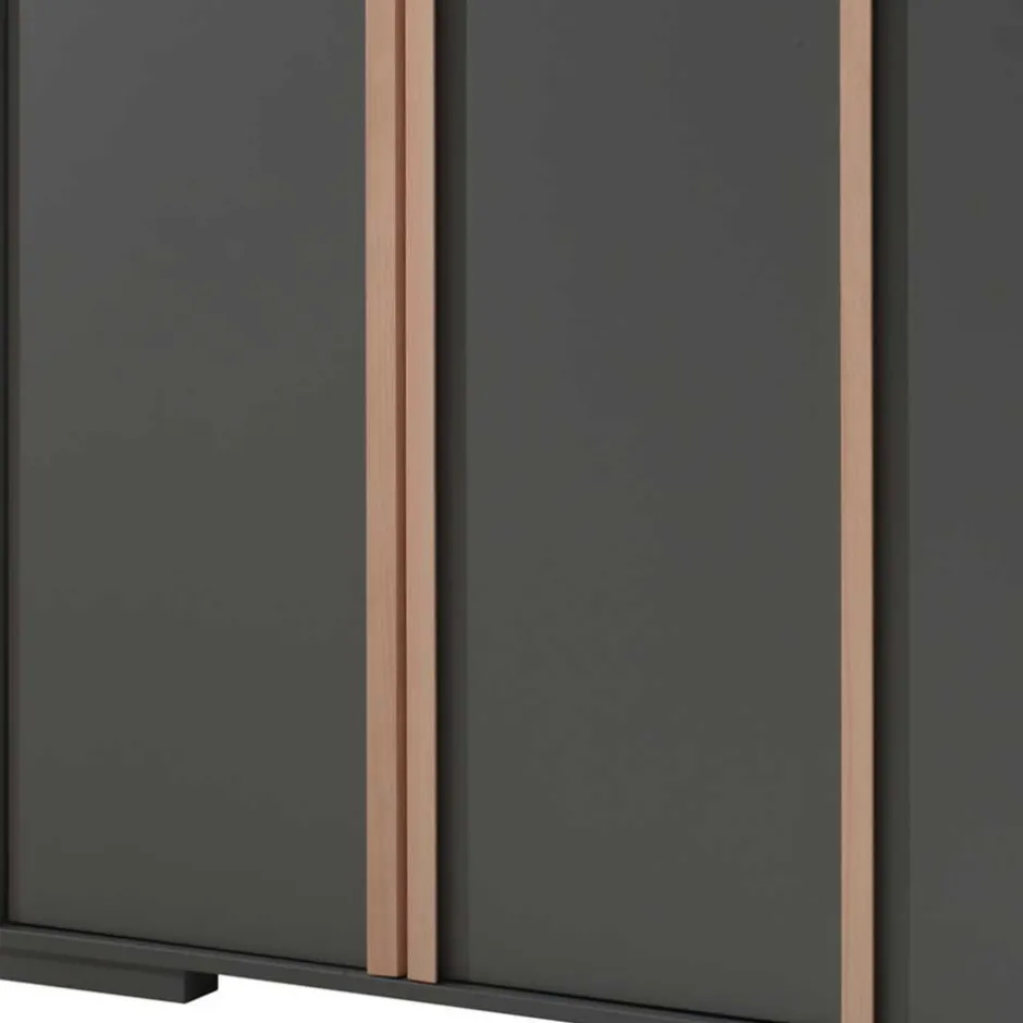 Wohnen Jugendmöbel Kombination in Anthrazit - Navlius (vierteilig)