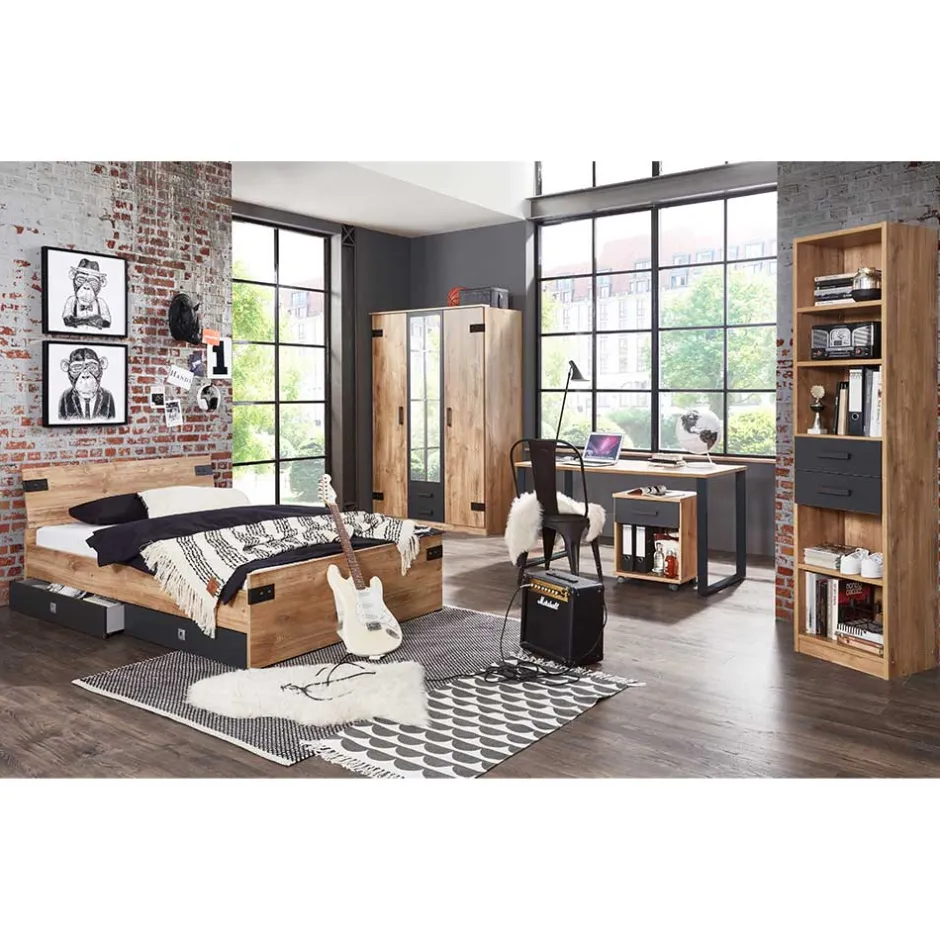 Jugendzimmer Möbel im Industry Style - Nilrem (fünfteilig)^Wohnen Clearance