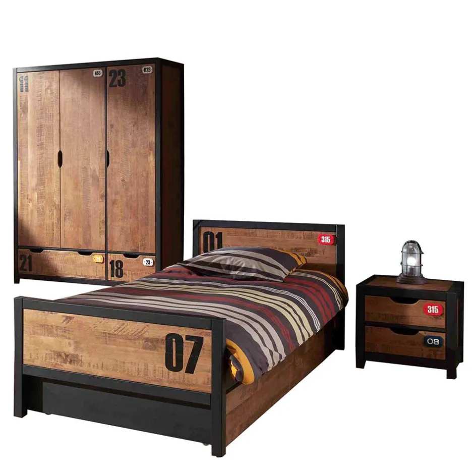 Kinder Wohnen Jugendzimmermöbel Komplettset - Krefos (dreiteilig)