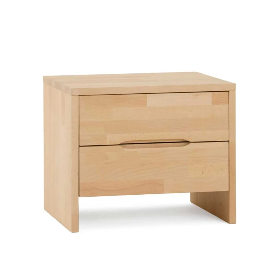 Wohnen Kantige Nachtkommode aus Buche Miller Massivholz lackiert