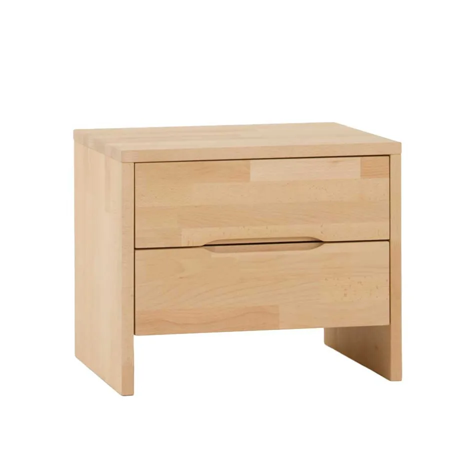 Wohnen Kantige Nachtkommode aus Buche Miller Massivholz lackiert