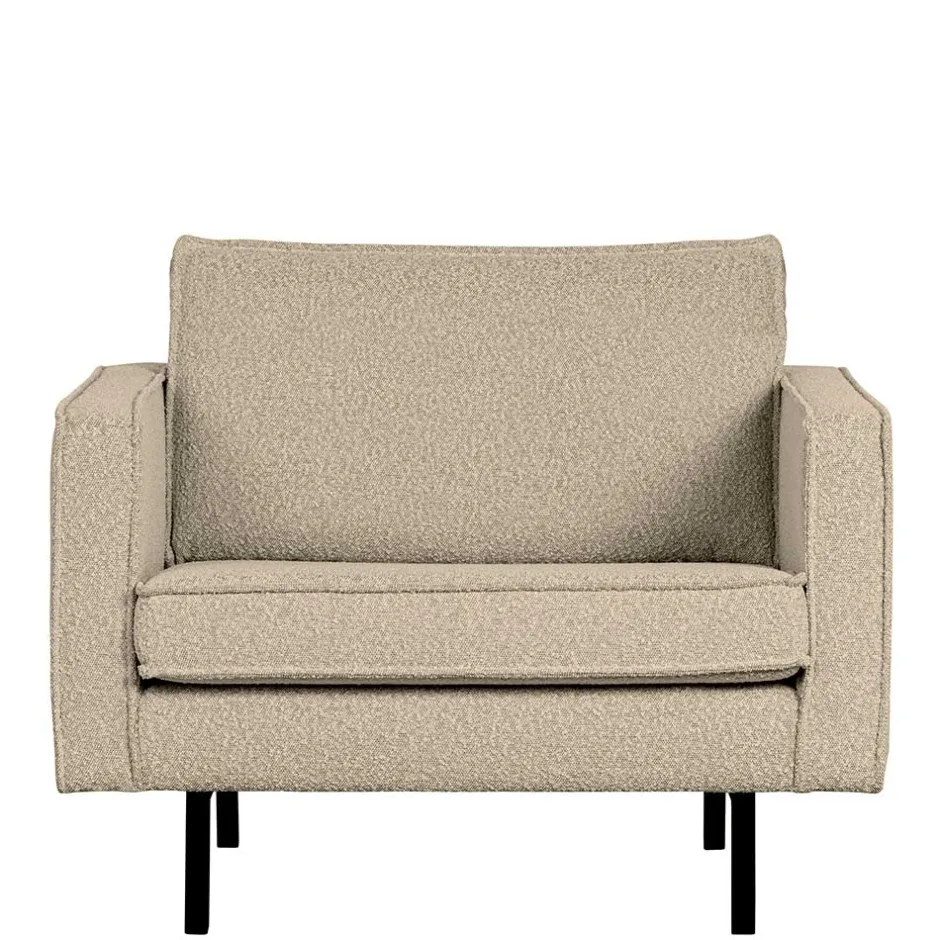 Kantiger Sessel aus Boucle in Beige - Glamoure^Wohnen Hot