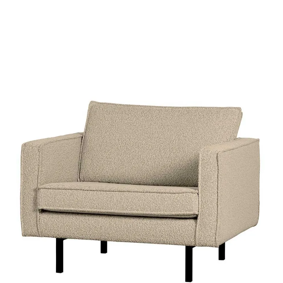 Kantiger Sessel aus Boucle in Beige - Glamoure^Wohnen Hot