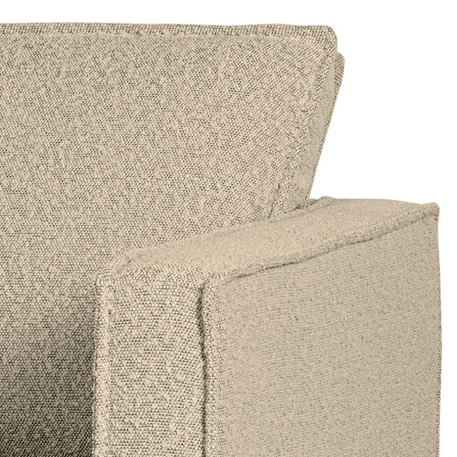 Kantiger Sessel aus Boucle in Beige - Glamoure^Wohnen Hot