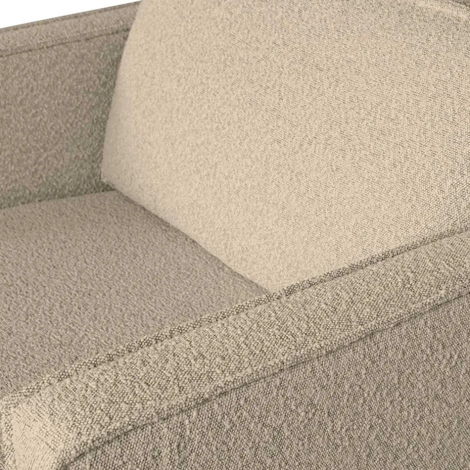 Kantiger Sessel aus Boucle in Beige - Glamoure^Wohnen Hot