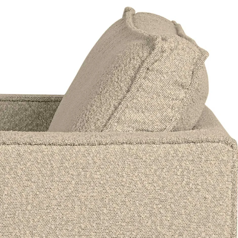 Kantiger Sessel aus Boucle in Beige - Glamoure^Wohnen Hot