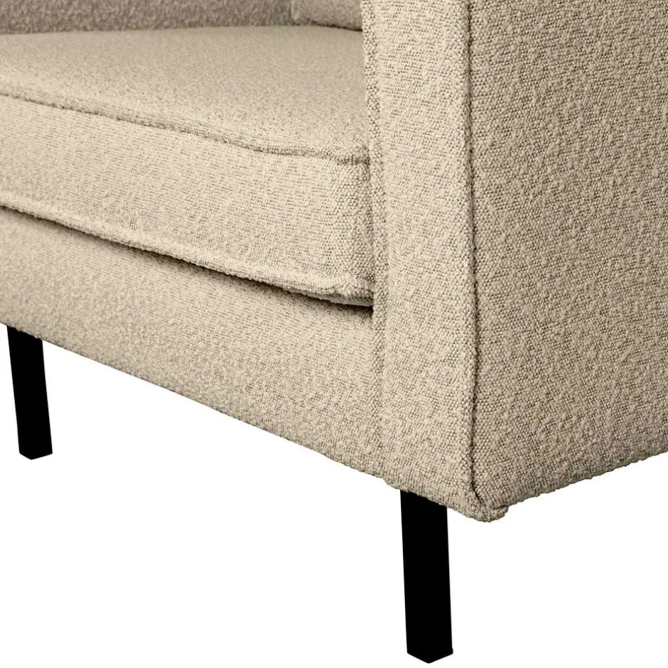 Kantiger Sessel aus Boucle in Beige - Glamoure^Wohnen Hot