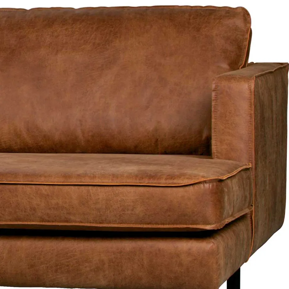 Kantiges Echtleder Ecksofa in Cognac Braun - Artemi^Wohnen Online